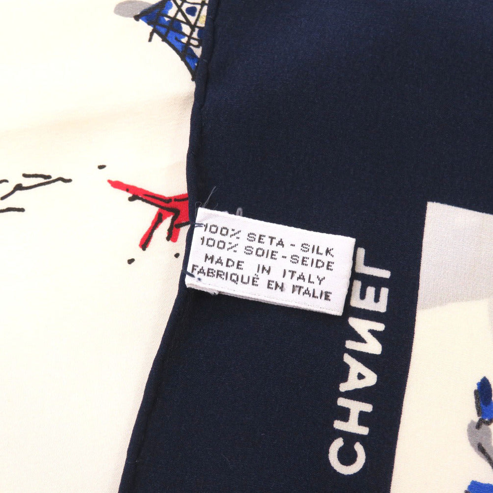 CHANEL scarf silk beige Coco Chanel Women