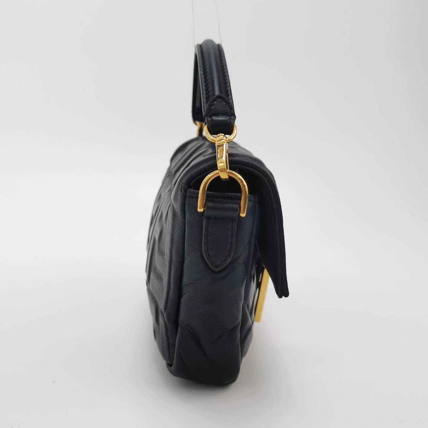 Fendi Baguette Mini Navy Nappa Leather Crossbody Bag