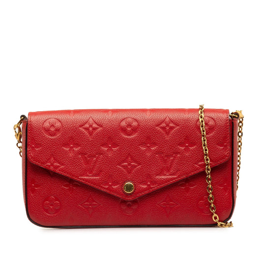 Red Louis Vuitton Monogram Empreinte Pochette Felicie Crossbody Bag