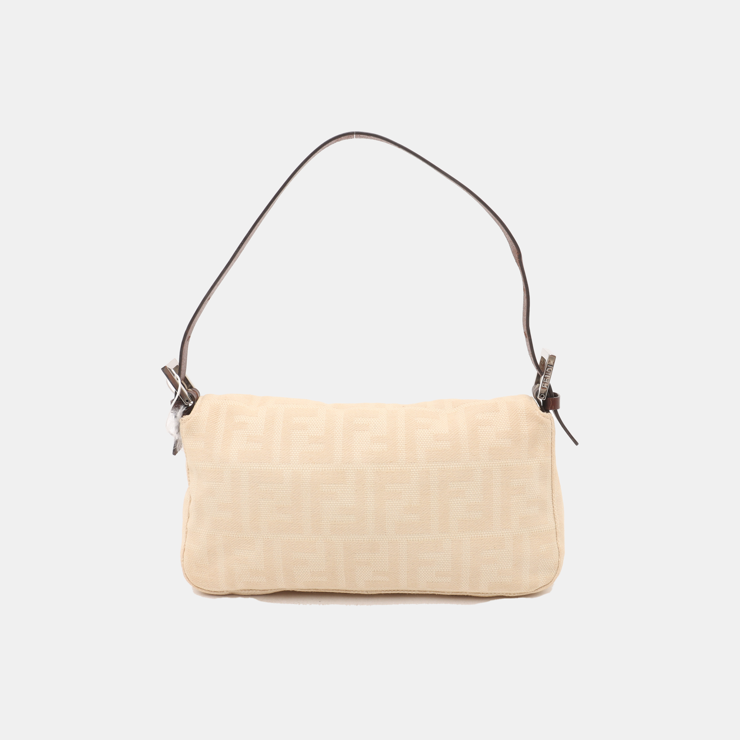 Fendi Baguette Vintage Beige Canvas Zucca Print Shoulder Bag