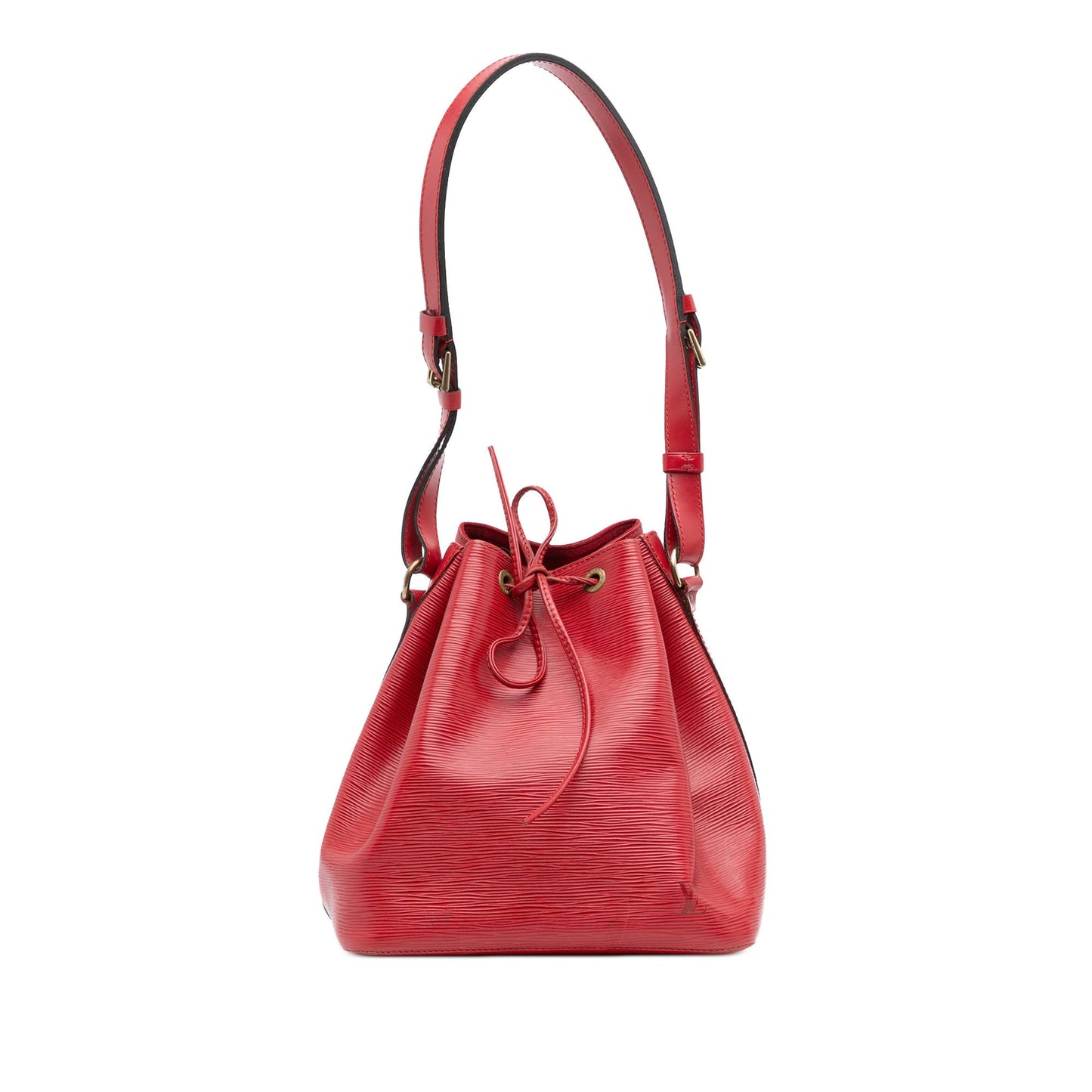 Red Louis Vuitton Epi Petit Noe Bucket Bag