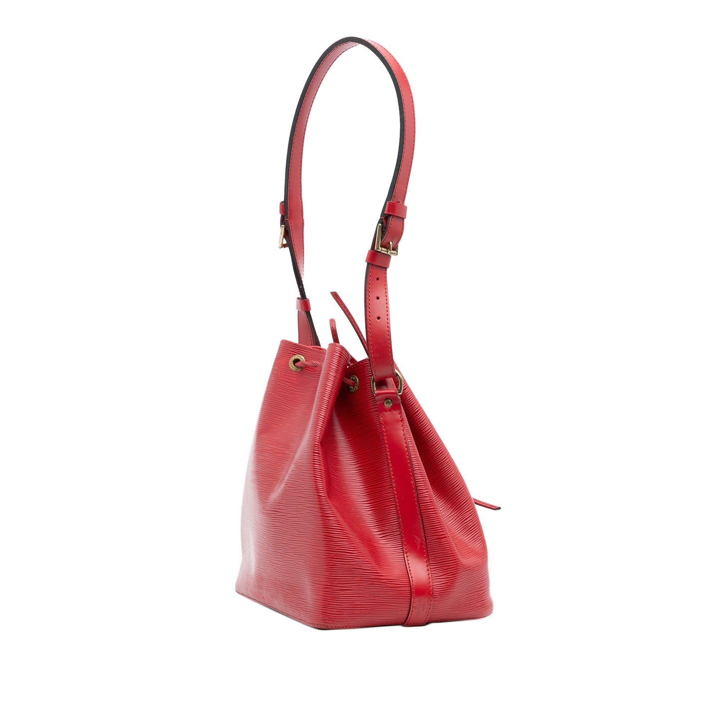 Red Louis Vuitton Epi Petit Noe Bucket Bag