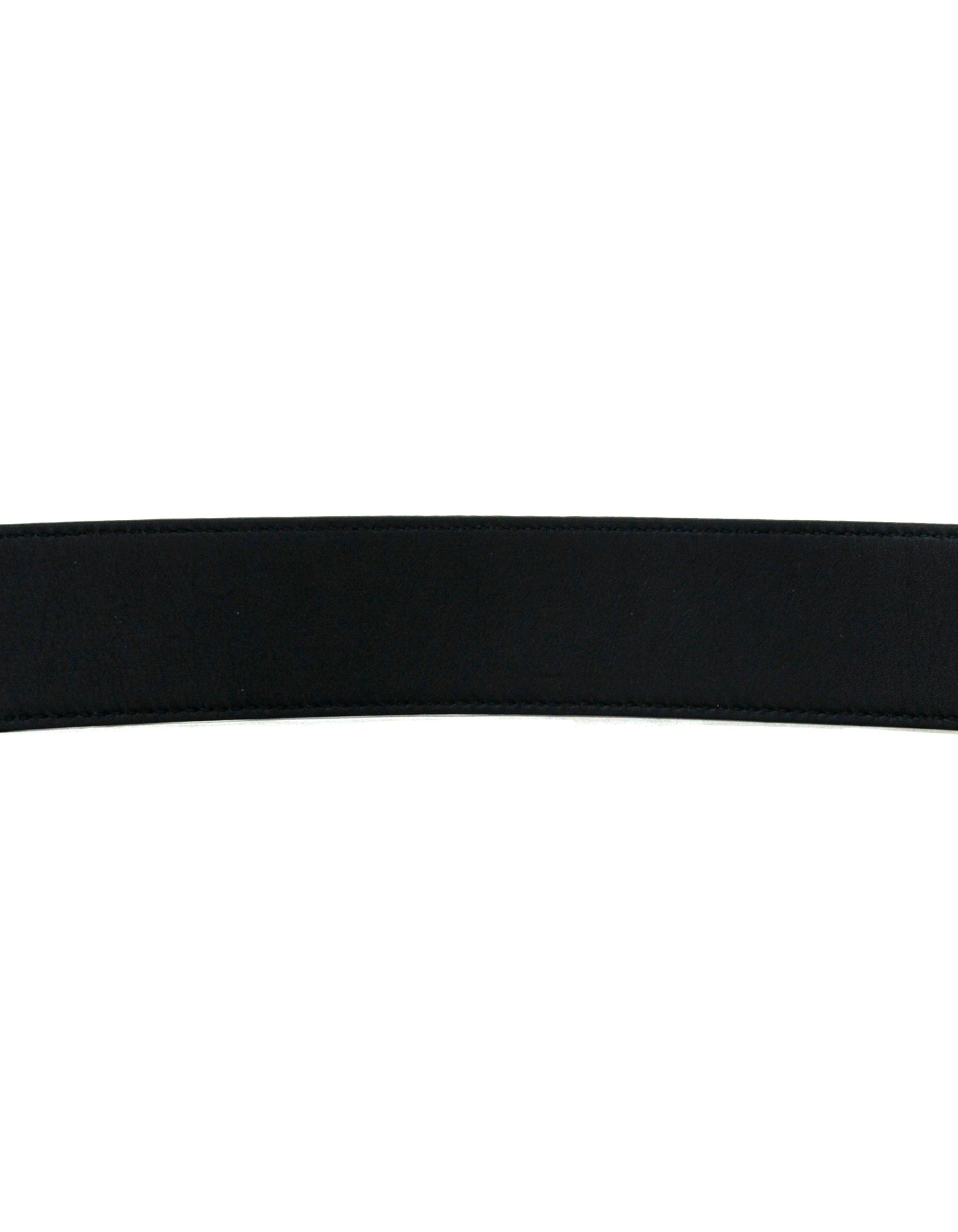 Gucci NWT Black Leather Belt w. Pearl Double G Logo Buckle sz 85/34"