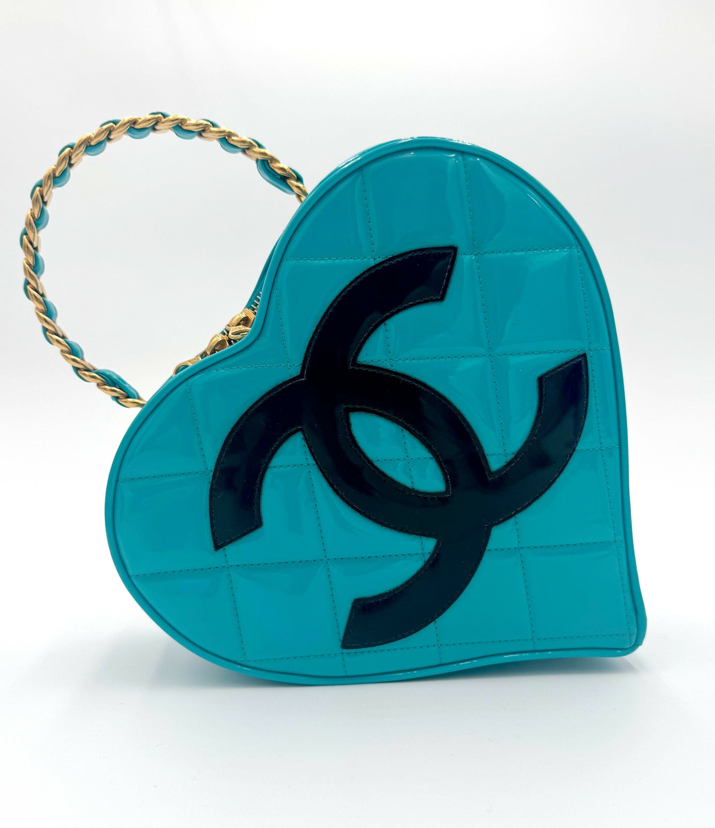 Chanel 1995  Barbie Blue & Black Heart Vanity Bag