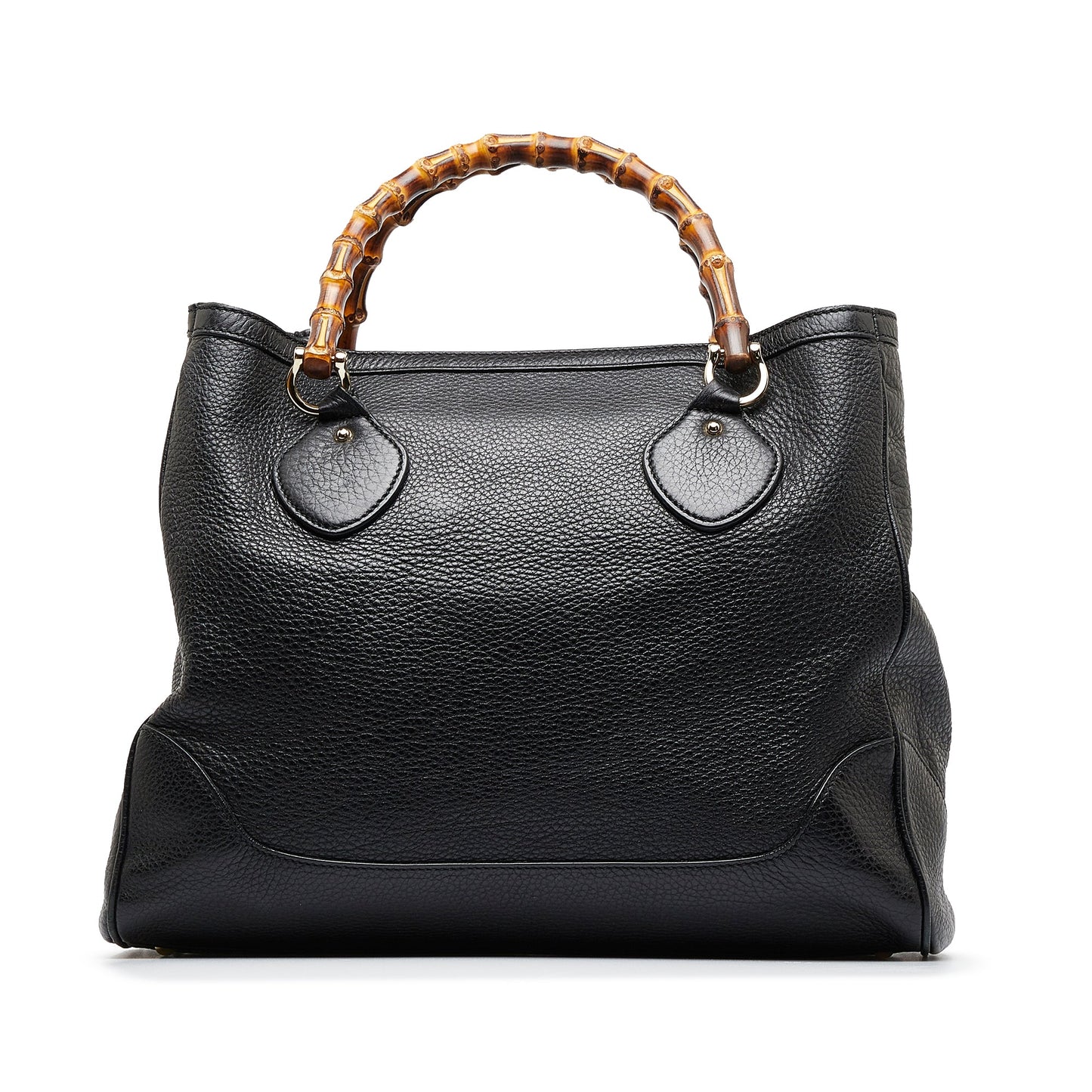 Gucci Bamboo Black Leather Tote Style 2