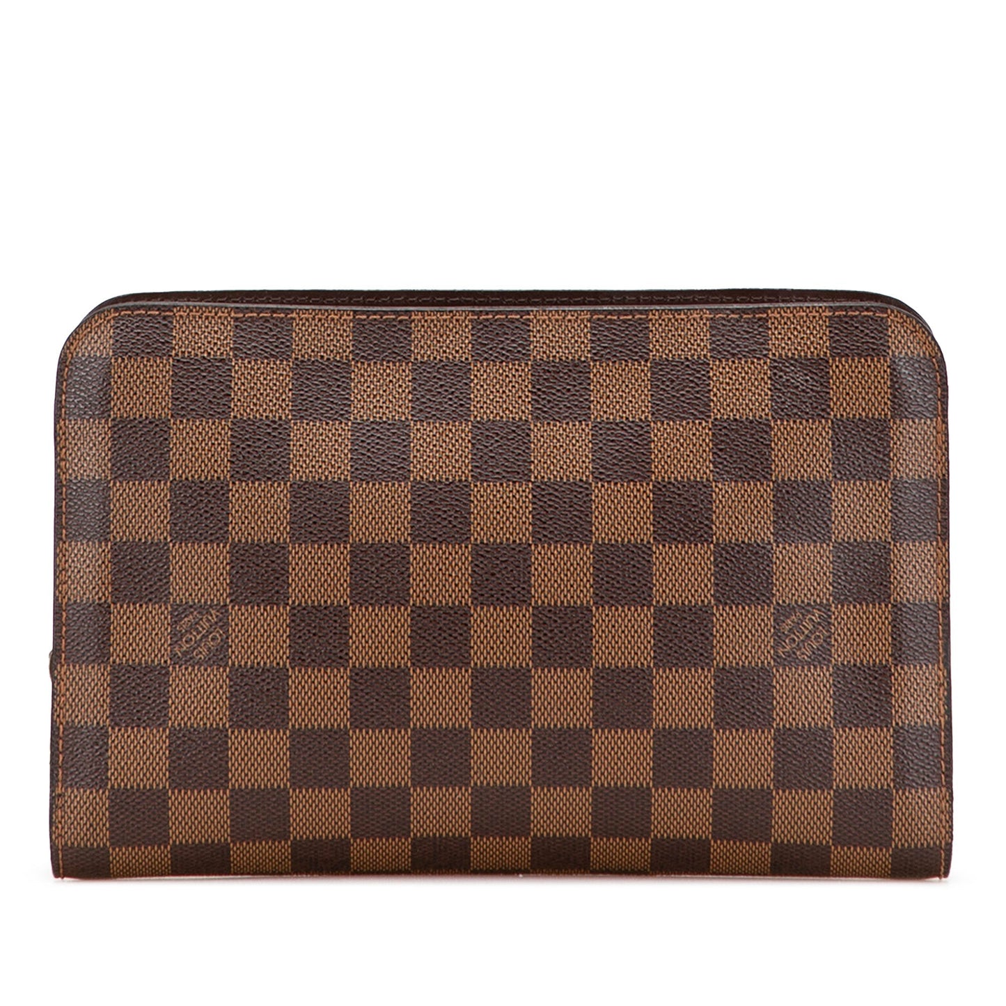 Brown Louis Vuitton Damier Ebene Saint Louis Pochette Clutch Bag
