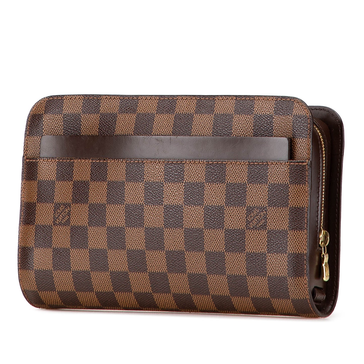 Brown Louis Vuitton Damier Ebene Saint Louis Pochette Clutch Bag