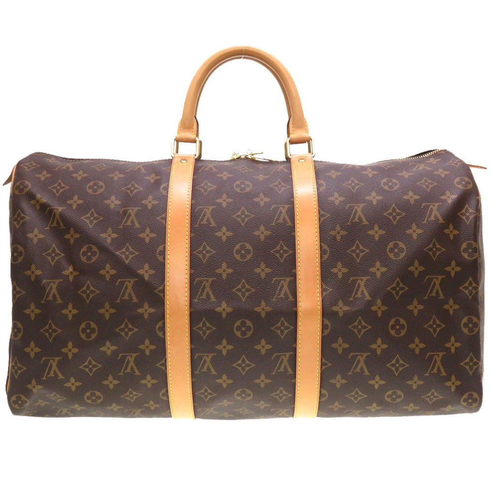 LOUIS VUITTON Boston Duffel bag Monogram canvas Brown Monogram Keepall 50 mens(Unisex)