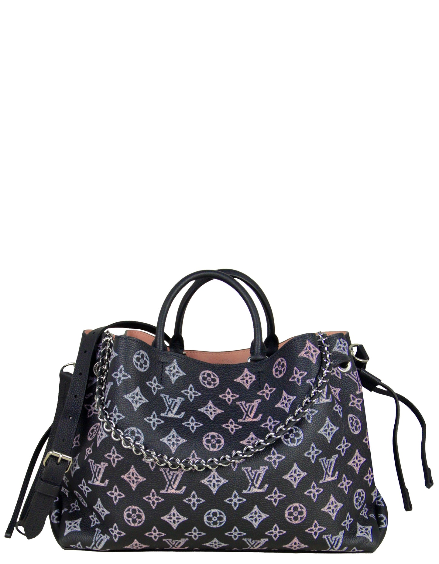 Louis Vuitton Black/ Pink Gradient Monogram Mahina Leather Bella Tote Bag
