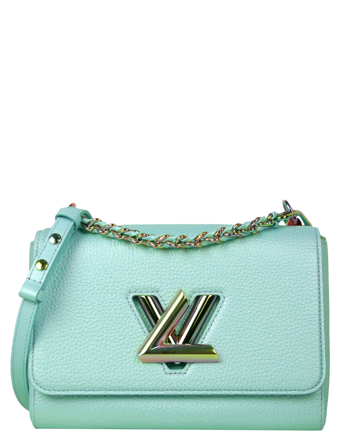 Louis Vuitton Blue Iridescent Calfskin Twist MM Crossbody