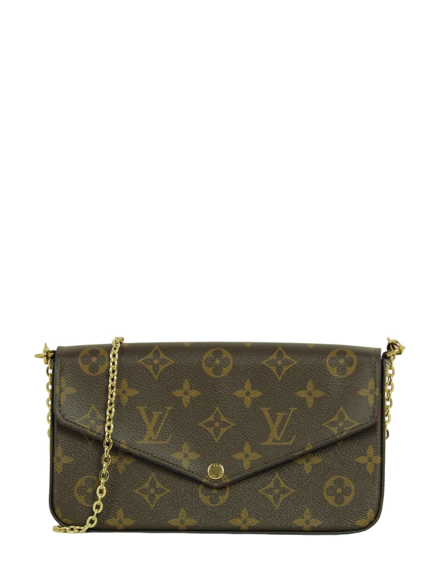Louis Vuitton Monogram/ Fuchsia Felicie Chain Wallet Crossbody
