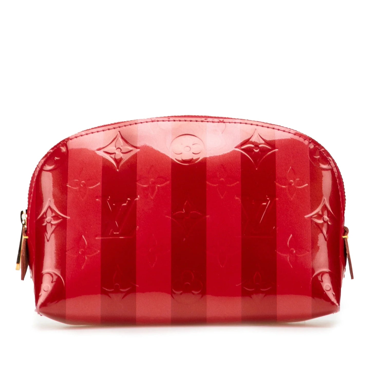 Red Louis Vuitton Monogram Vernis Rayures Cosmetic Pouch