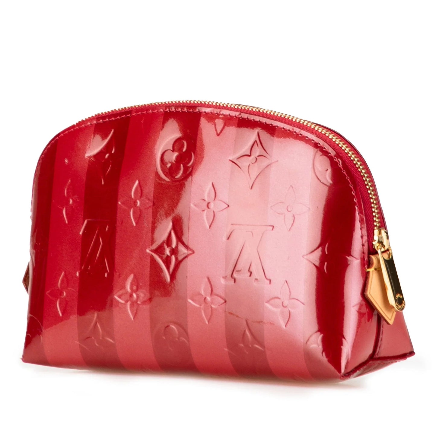 Red Louis Vuitton Monogram Vernis Rayures Cosmetic Pouch