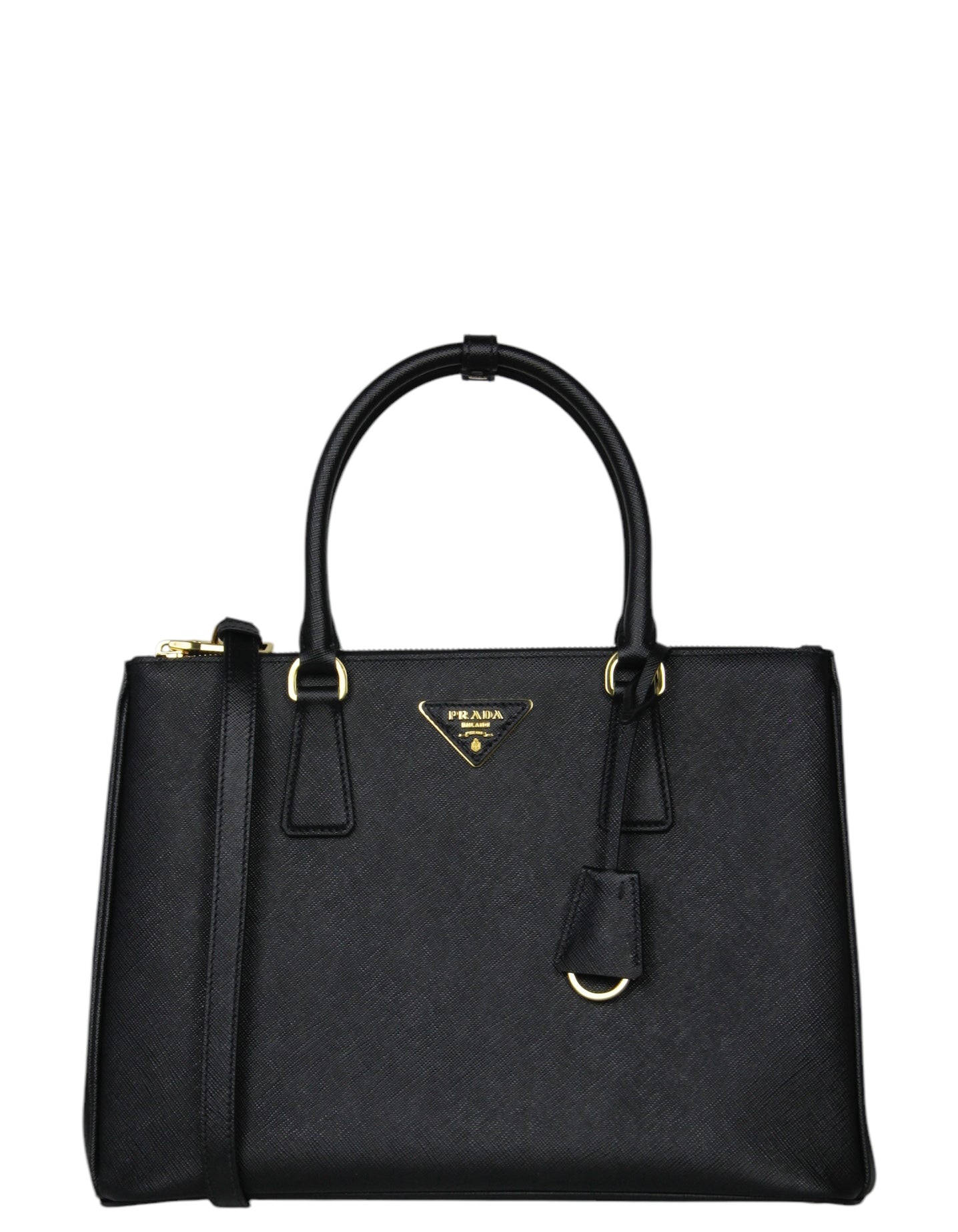 Prada Black Saffinao Leather Large Galleria Tote