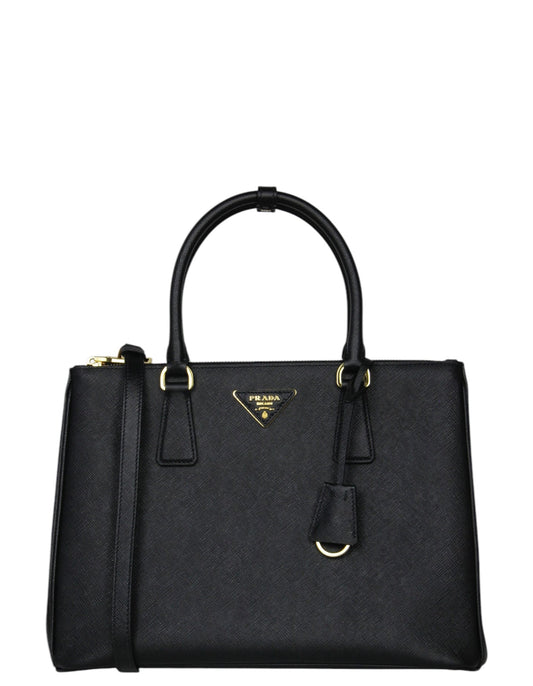 Prada Black Saffinao Leather Large Galleria Tote