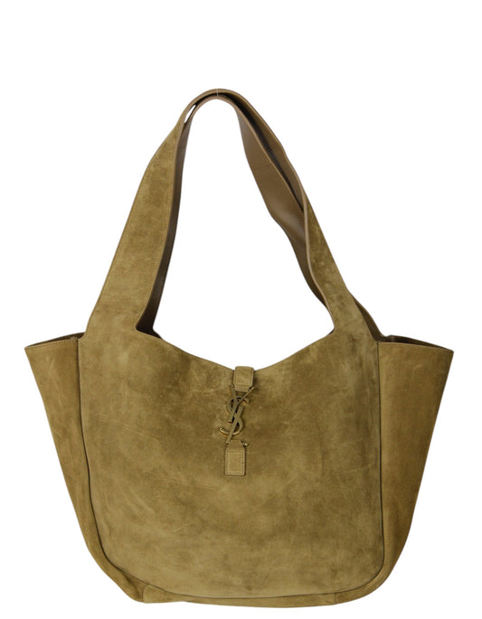 Saint Laurent Golden Leaf Suede Bea YSL Cabas Tote