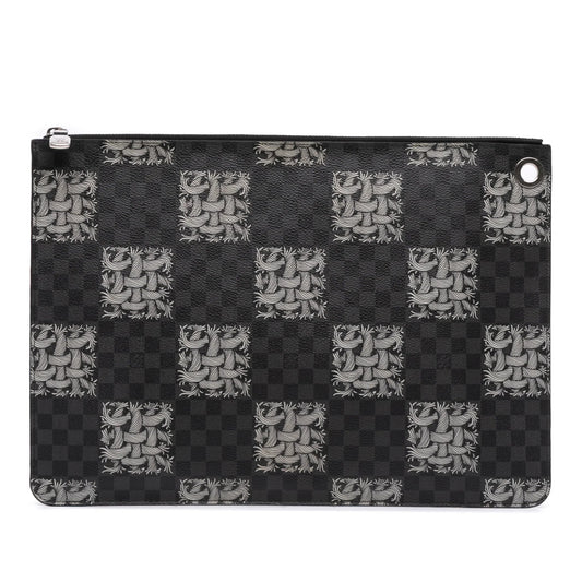 Black Louis Vuitton Christopher Nemeth Damier Graphite Rope Pochette Voyage GM Clutch Bag