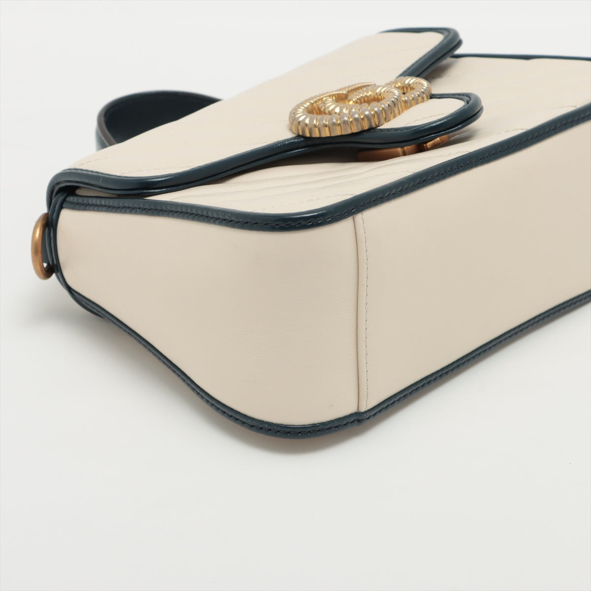 Gucci GG Marmont White Leather Chain Crossbody