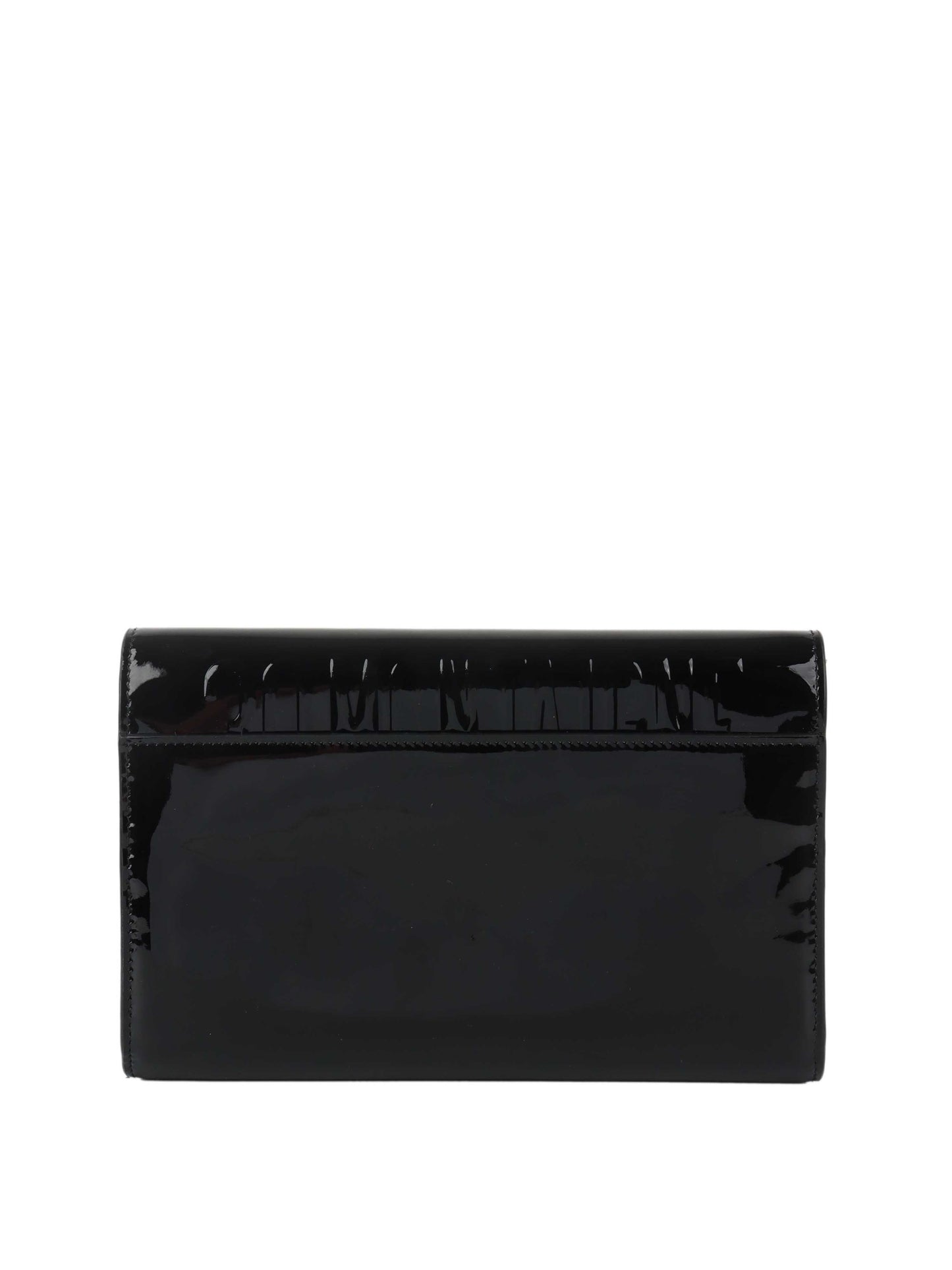 Dior Black Patent Leather 30 Montaigne Chain Clutch.