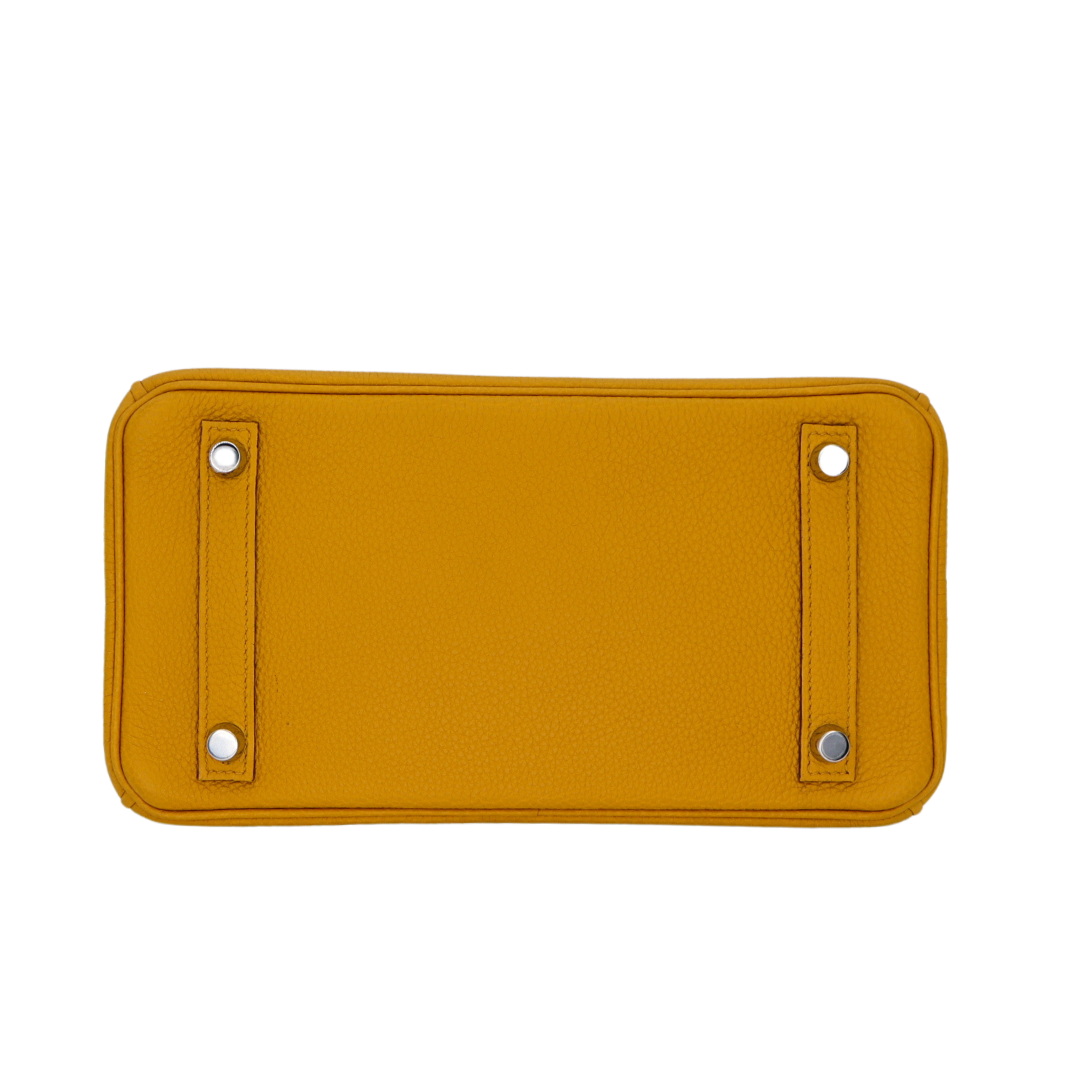 Hermes25cm Birkin Touch Jaune Ambre Togo Leather/ Niloticus Crocodile Palladium Hardware