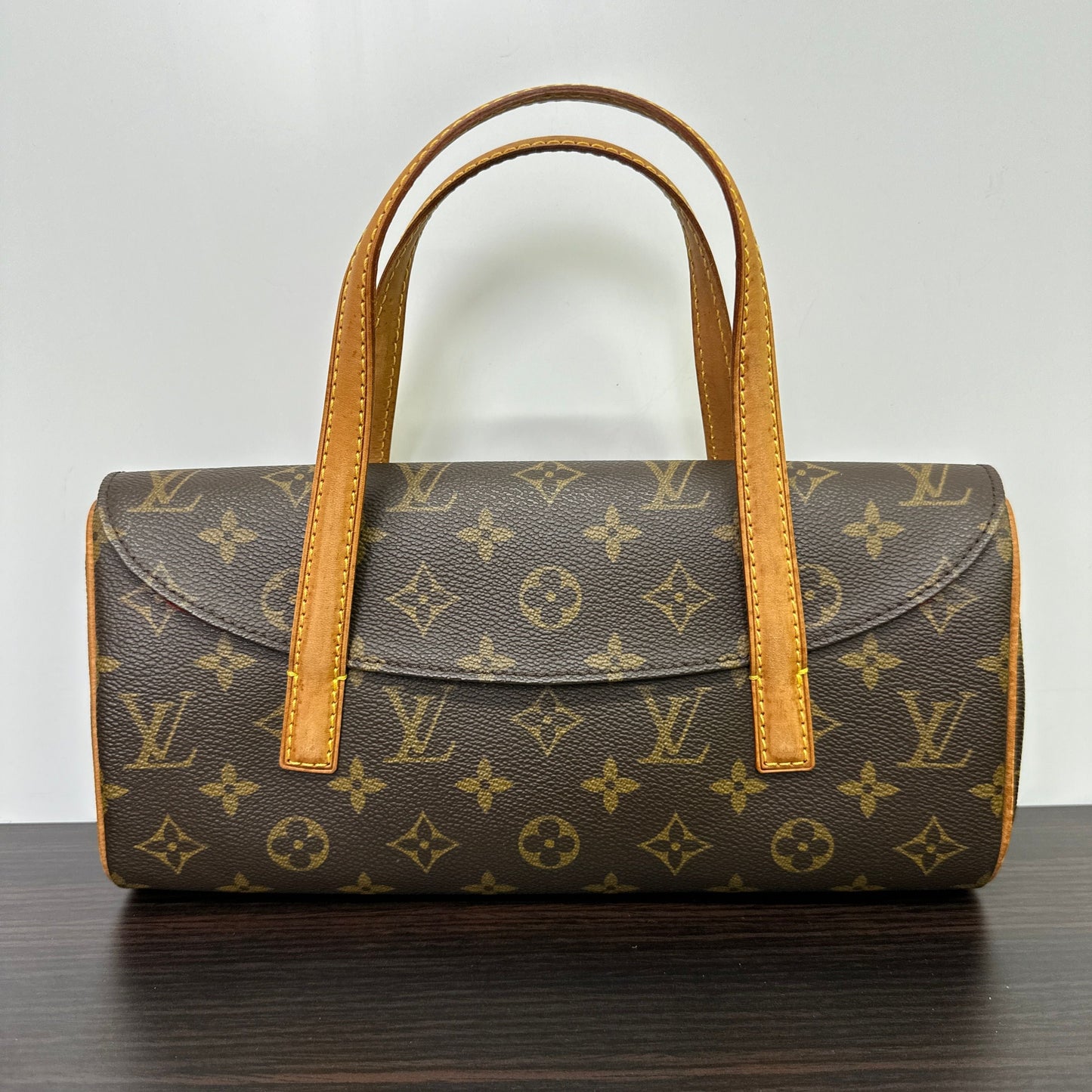 Sonatine leather handbag Louis Vuitton Brown in Leather LB121265