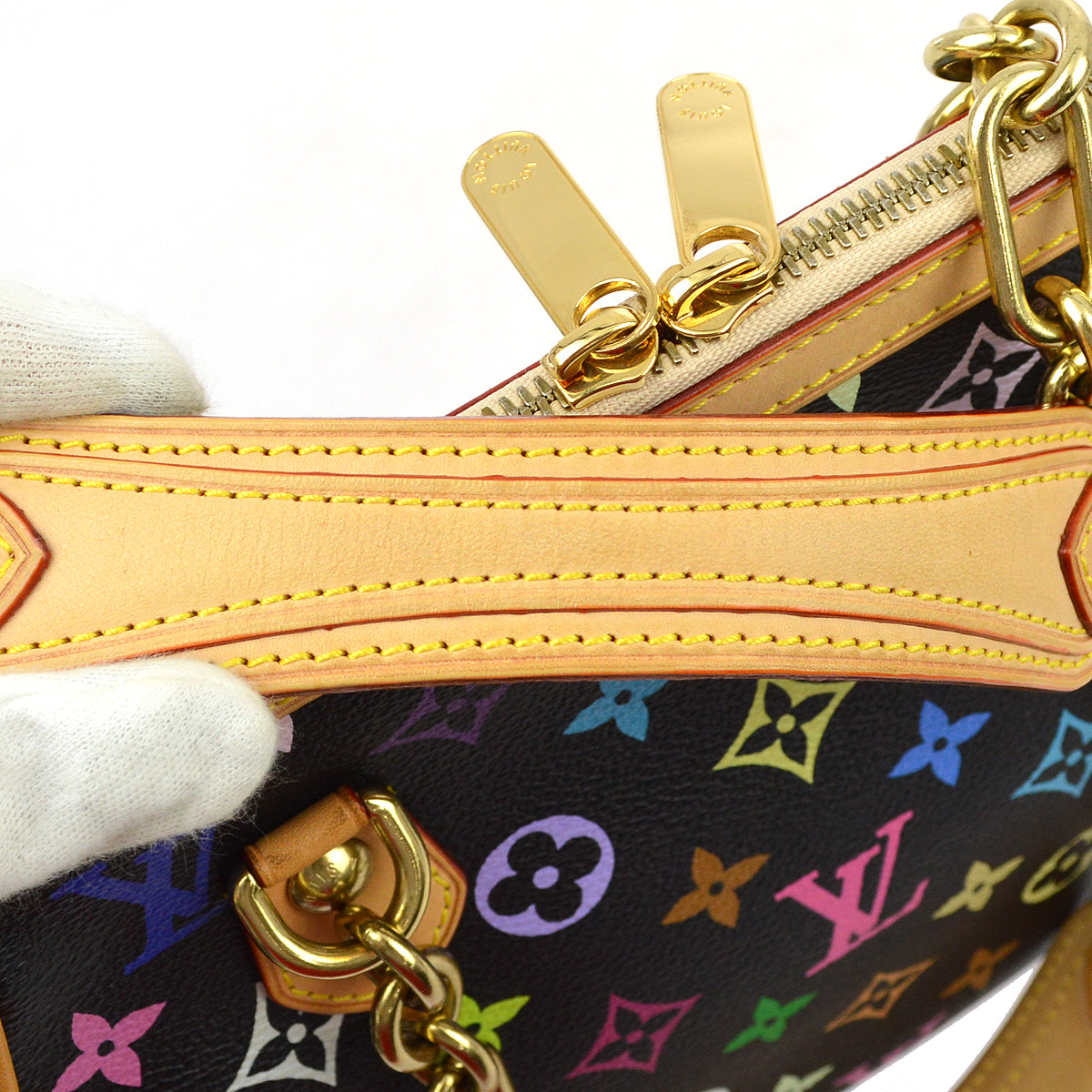 Louis Vuitton 2007 Black Monogram Multicolor Gracie MM M92591
