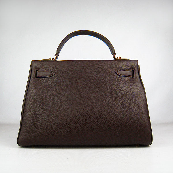 Luxury Hermes Kelly 32cm Togo Leather 6108 Dark Coffee Golden