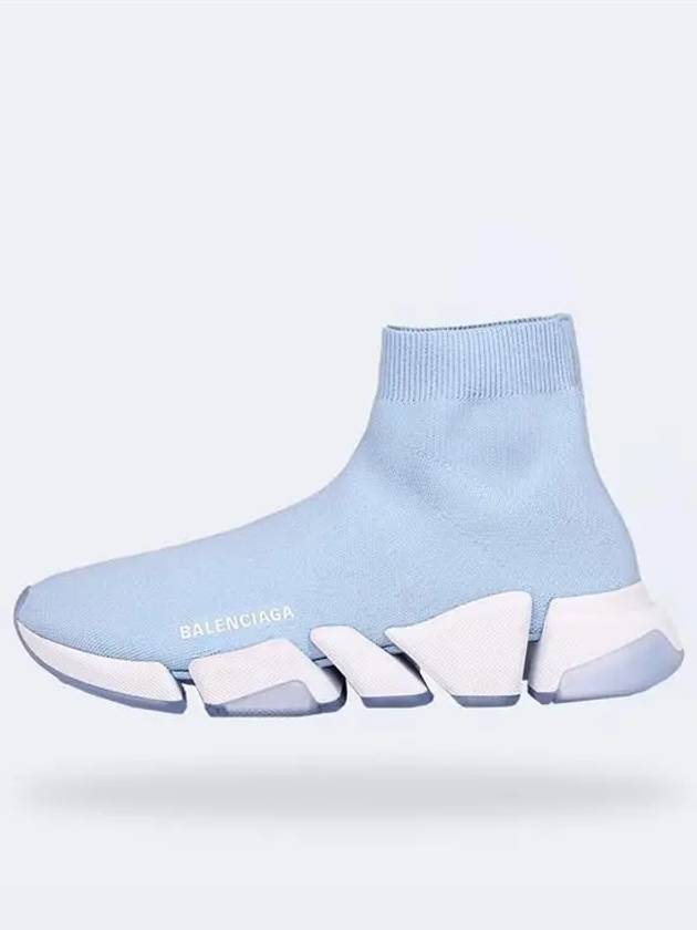 Luxury Balenciaga Trending 2026 Speedrunner Knit High Top Sneakers Blue