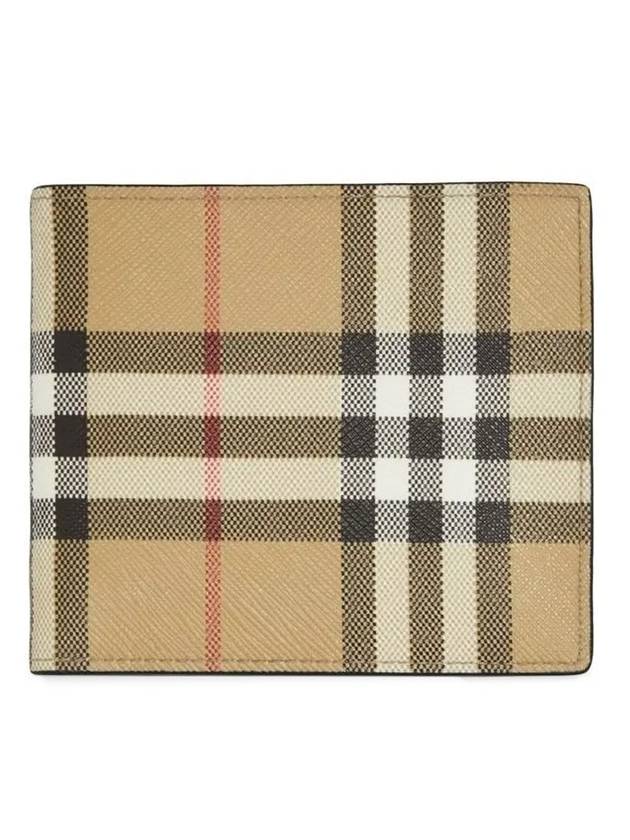 Luxury Burberry Vintage Check Half Wallet Beige