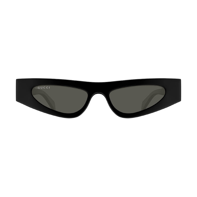 Gucci Sunglasses Cat Eye Full Rim, Shiny Black Frame and Grey Lens GG1779S001