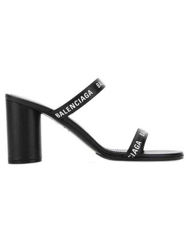 Luxury Balenciaga Trending 2026 WoMen's Leather Logo Round Sandal Heels Black