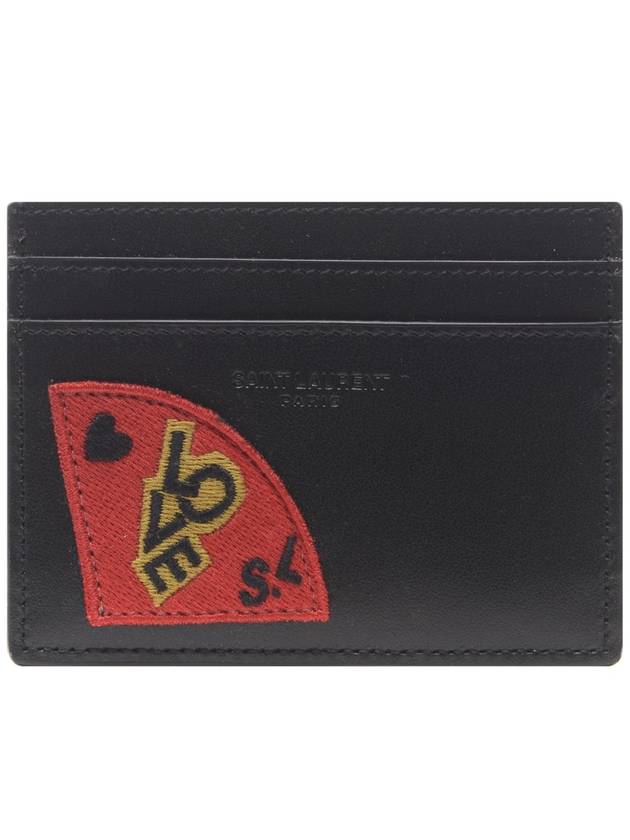 Luxury Saint Laurent Trending 2025 SL Love Patch Card Wallet Black
