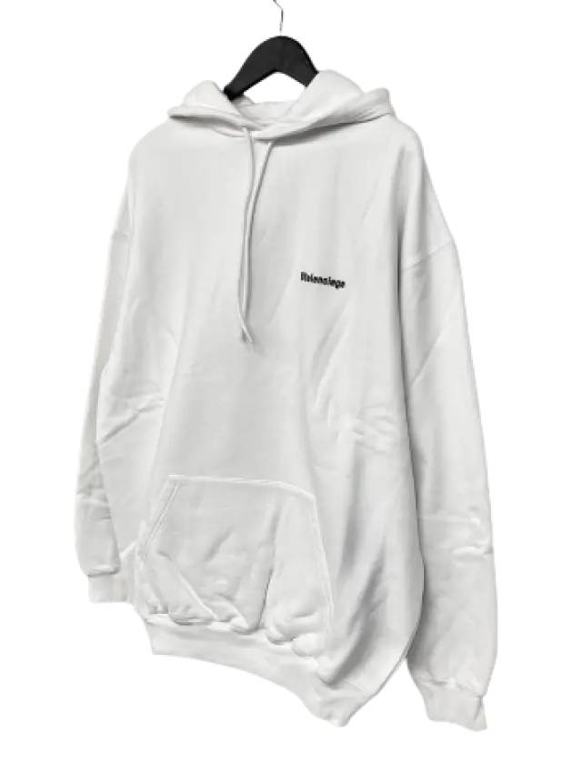 Luxury Balenciaga Trending 2026 BB Logo Oversized Hoodie White