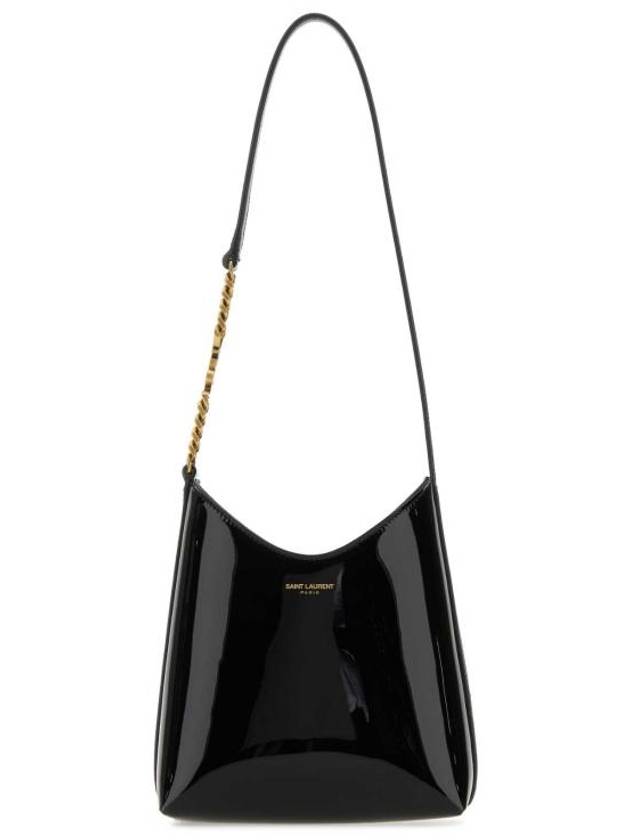 Luxury Saint Laurent Trending 2025 Rendez Vous Patent Leather Mini Hobo Shoulder Bag Black