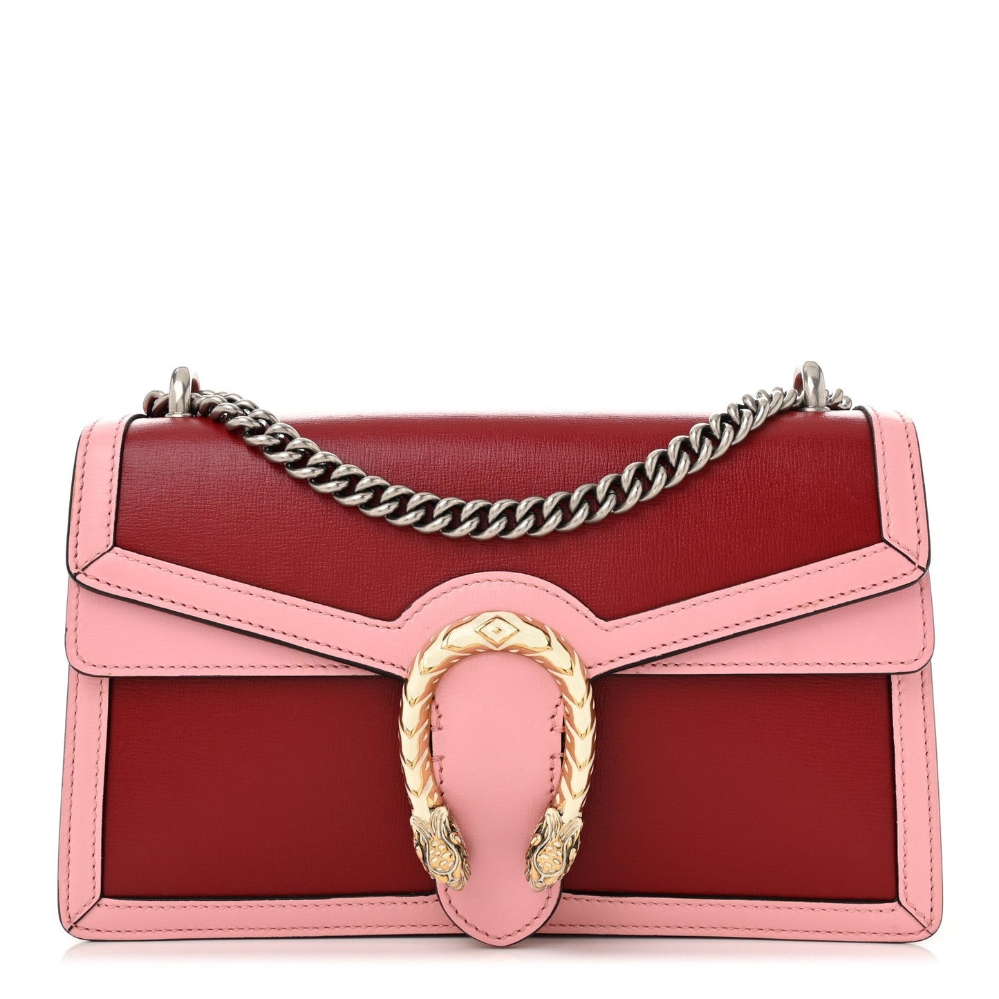 Gucci Azalea Calfskin Enamel Small Dionysus Shoulder Bag New Cherry Red Wild Rose Off White