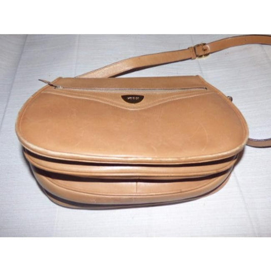 Gucci Vintage Camel Color Leather Shoulder Bag