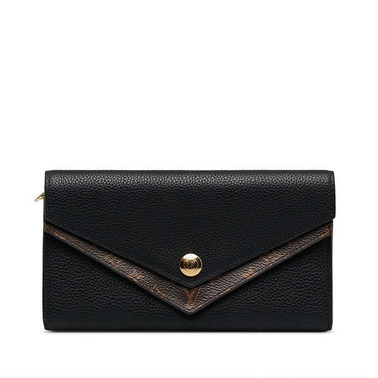 Louis Vuitton Monogram Portfolio Double V Long Wallet M64319 Black Brown PVC Leather Louis Vuitton