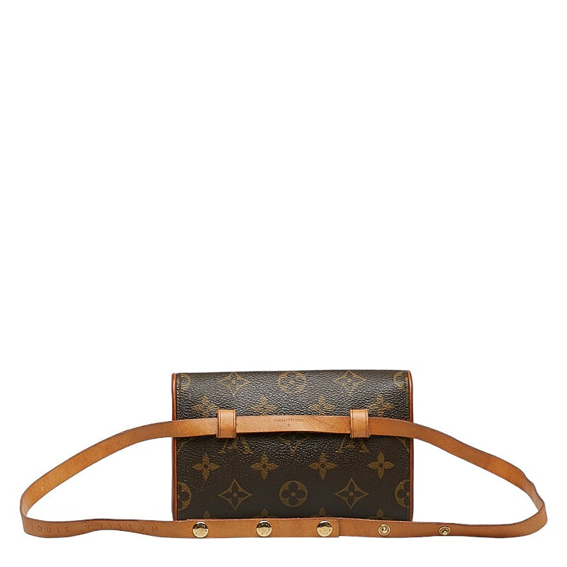 Louis Vuitton Monogram Poschet Florentine Body Bag West Bag M51855 Brown PVC Leather Louis Vuitton