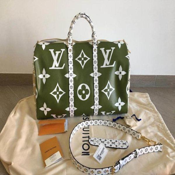 Louis Vuitton Keepall Bandouliere 50 Giant Monogram Green/Beige