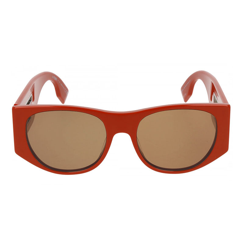 Fendi Sunglasses Oval Full Rim, Brown Frame and Brown Lens FE40109I50E