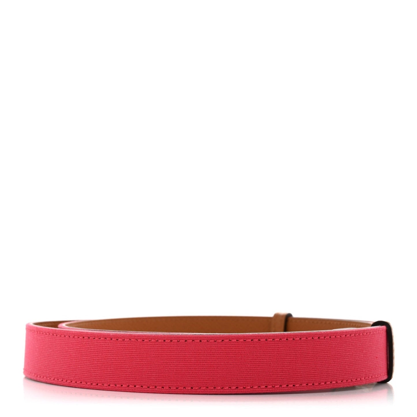 Hermes Toile Epsom Reversible Babord 24mm Belt Rose Extreme Gold