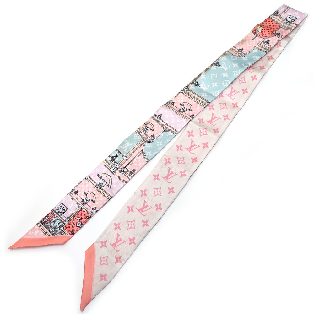 Louis Vuitton Band BB Retsgo M76441 Pink Long Wardrobe LV Logo Monogram Design Silk