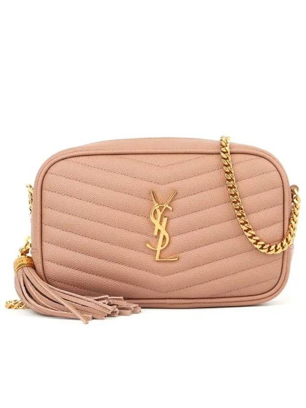 Luxury Saint Laurent Trending 2025 Lulu Mini Quilted Grain Leather Cross Bag Vintage Peach
