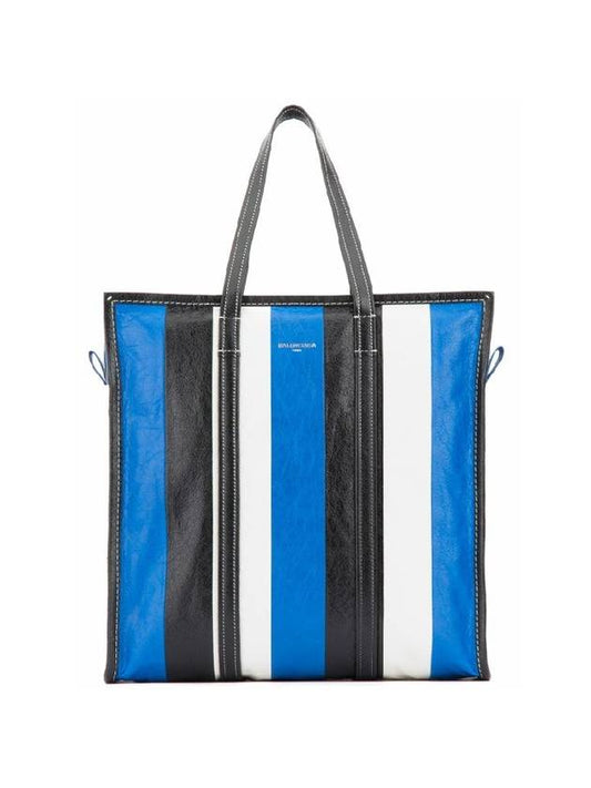Luxury Balenciaga Trending 2026 Bazar Striped Medium Tote Bag Blue