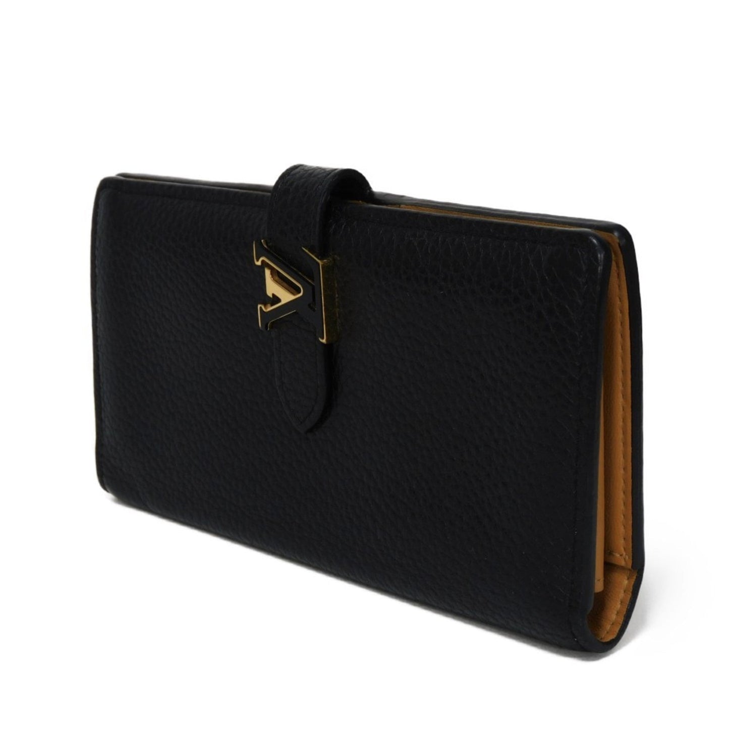 Louis Vuitton Camel Noir Leather Coin Purse/Coin Case