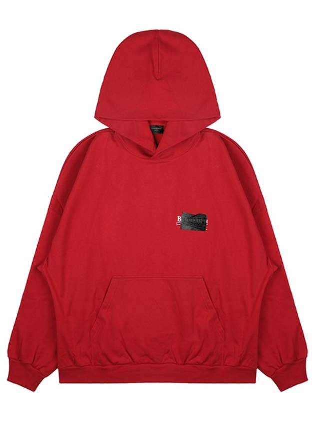 Luxury Balenciaga Trending 2026 Logo Tape Hoodie Red