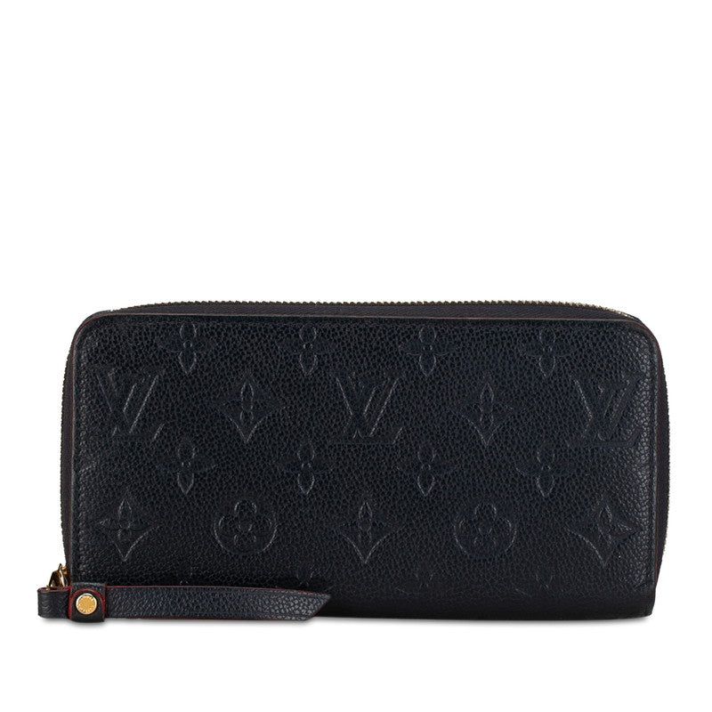Louis Vuitton Monogram Implant Zippie Wallet Roundfassner Long Wallet M62121 Marine Rouge Naïve Red Leather Louis Vuitton