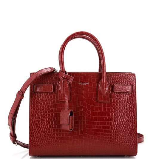 Luxury Saint Laurent Trending 2025 Sac de Jour NM Bag Crocodile Embossed Leather Baby