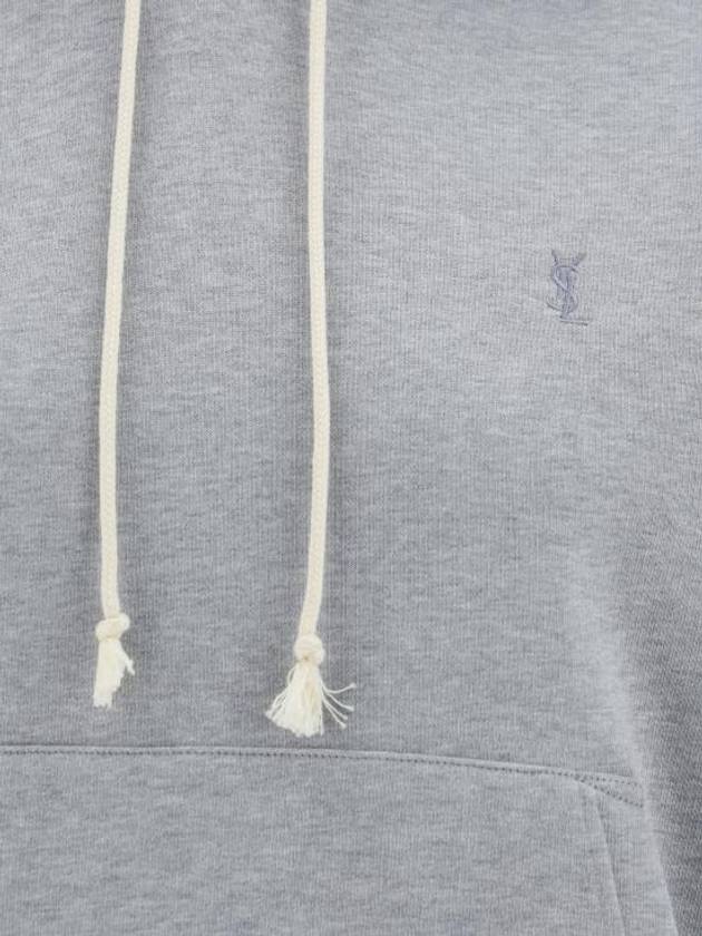 Luxury Saint Laurent Trending 2025 Cassandre Organic Cotton Hoodie Grey