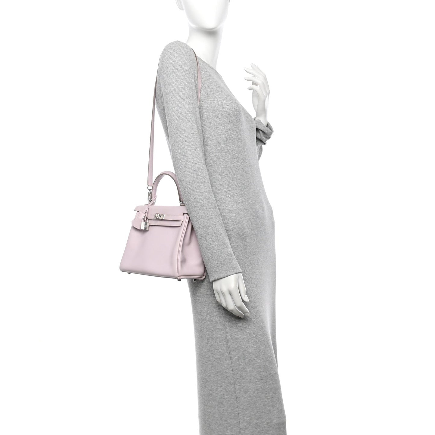Hermes Swift Kelly Retourne 25 Mauve Pale